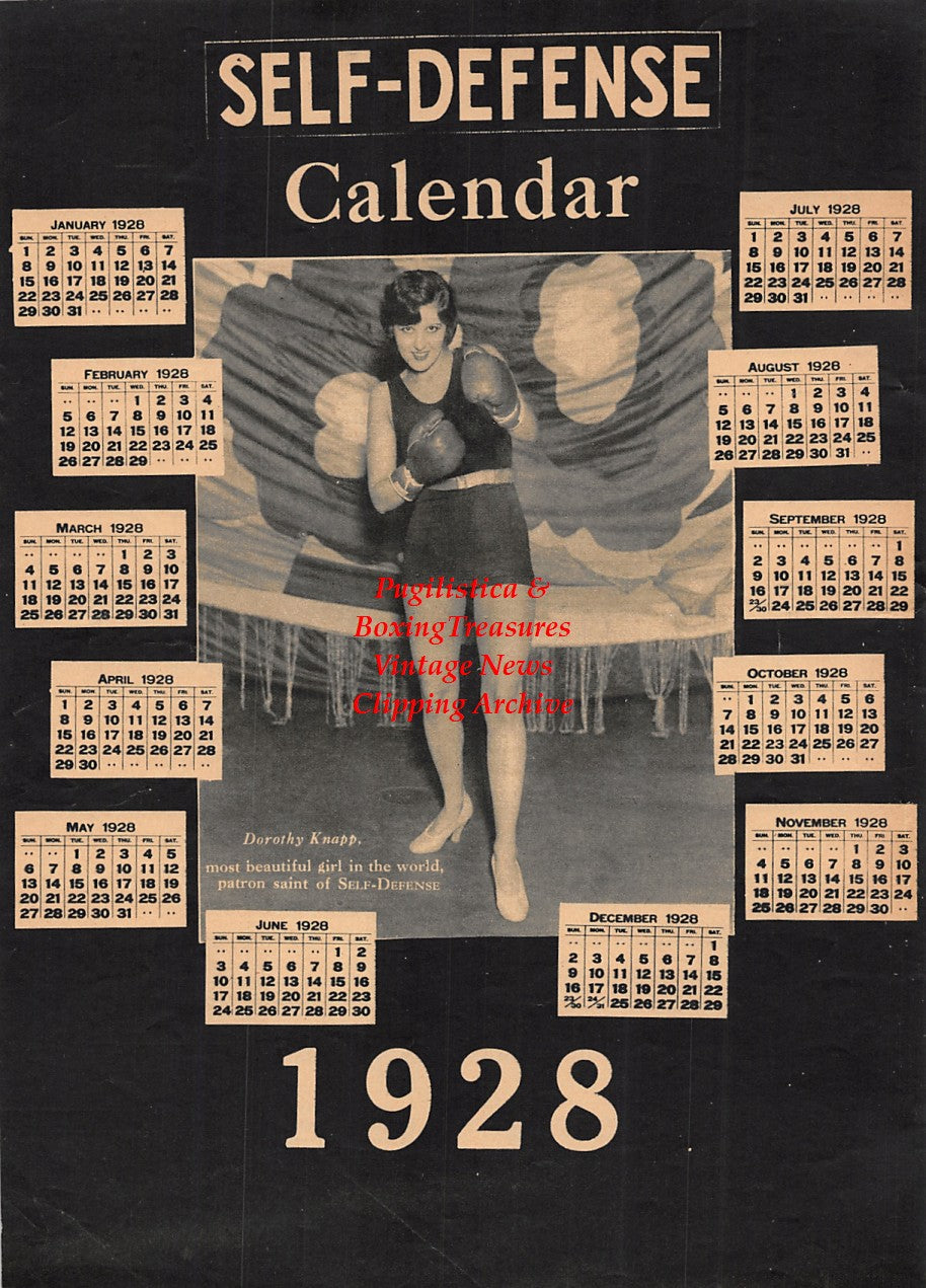 Boxing News Clipping #2125 - Dorothy Knapp, Calendar of 1928