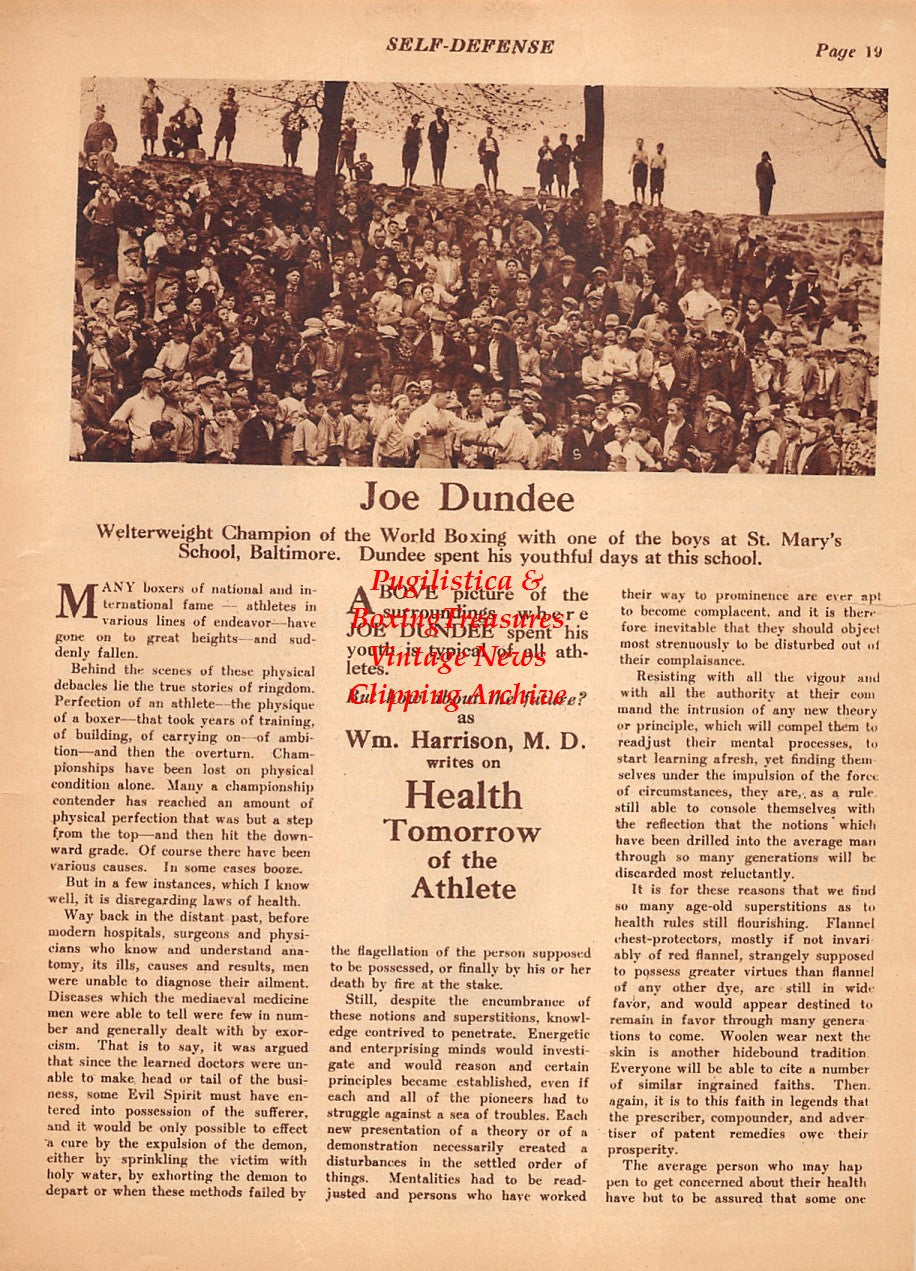 Boxing News Clipping #2131 - Joe Dundee, Gene Tunney