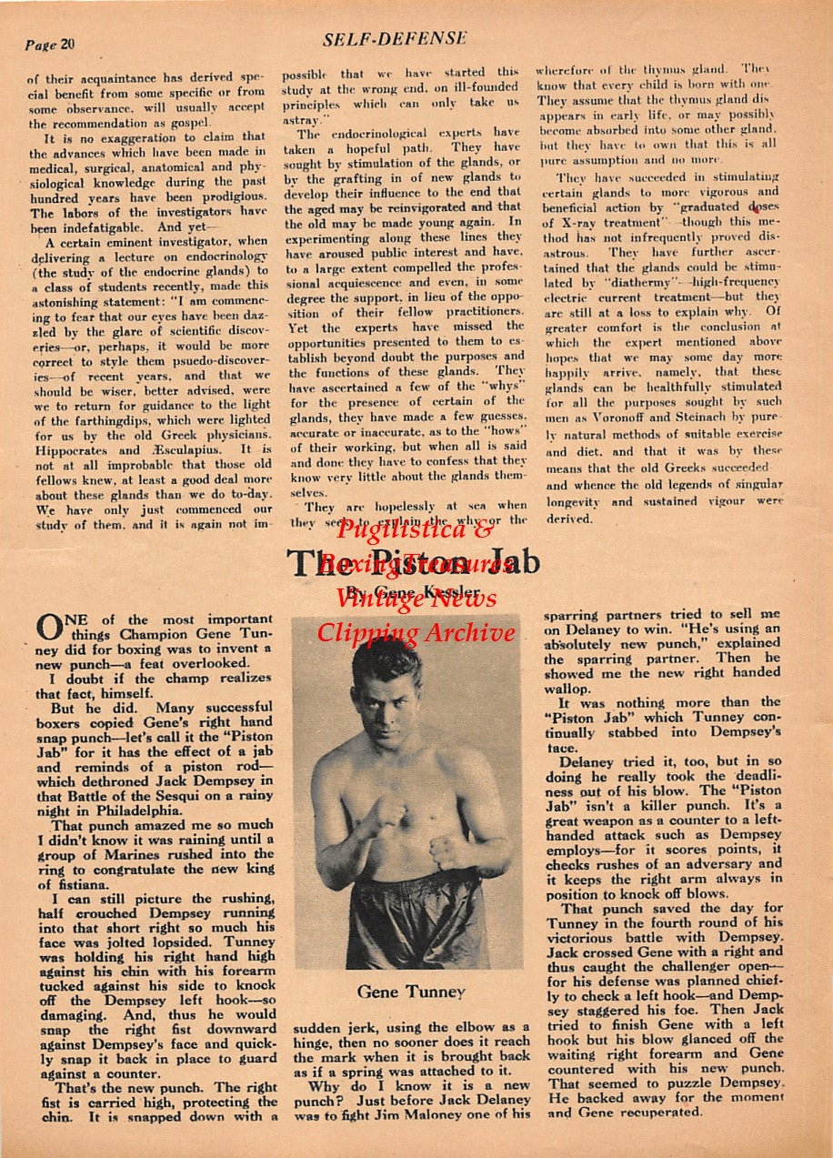 Boxing News Clipping #2131 - Joe Dundee, Gene Tunney