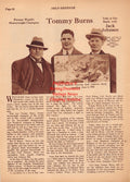 Boxing News Clipping #2132 - Tommy Burns, Jack Humbeck, Dale Gardner, Jack Johnson, Tex Rickard, Packy O'Gatty & Joey Abrams visit the grave of "The Nonpareil" Jack Dempsey