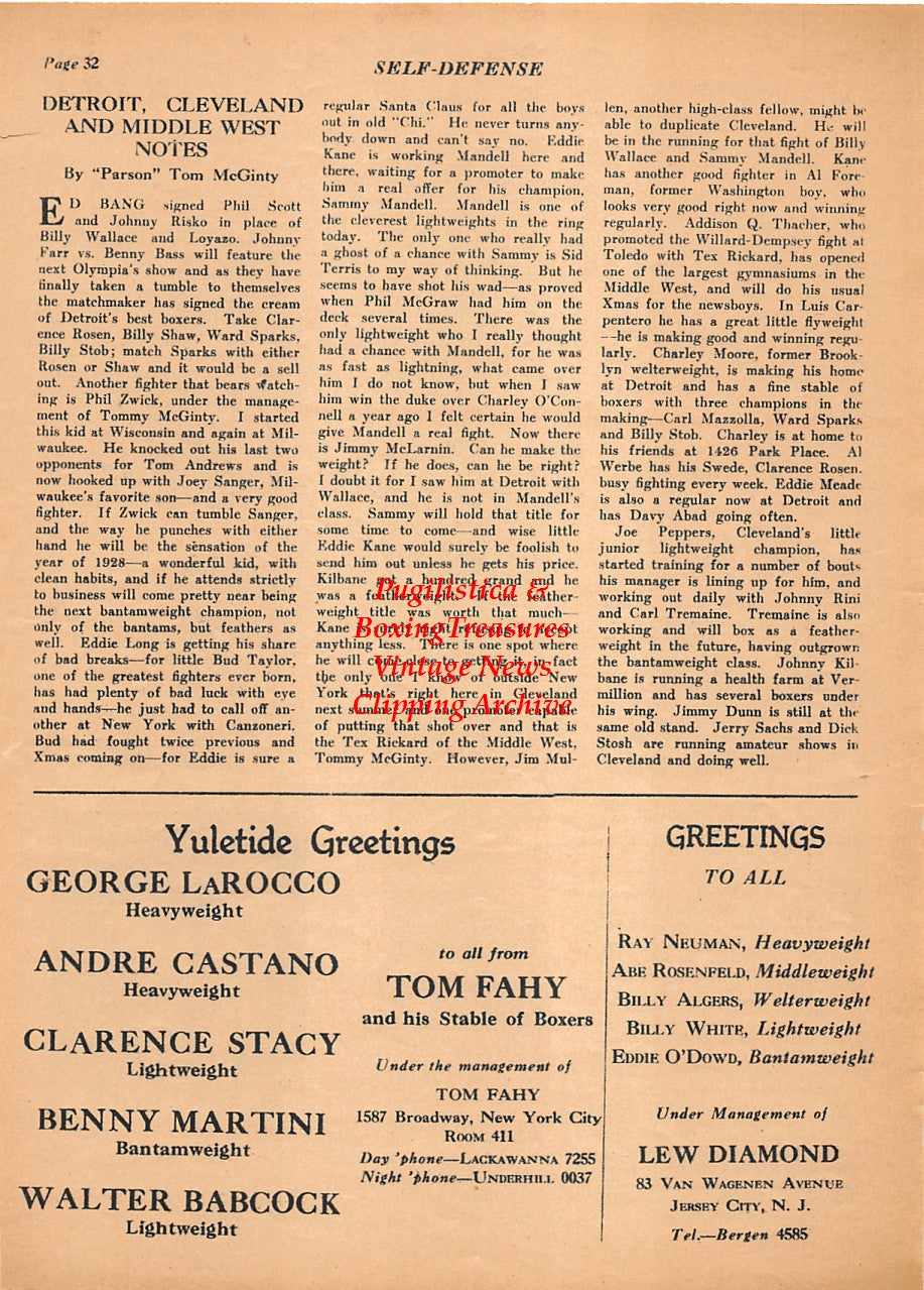 Boxing News Clipping #2135 - Corp. Izzy Schwartz, Phil Goldstein, Dave Sohmer