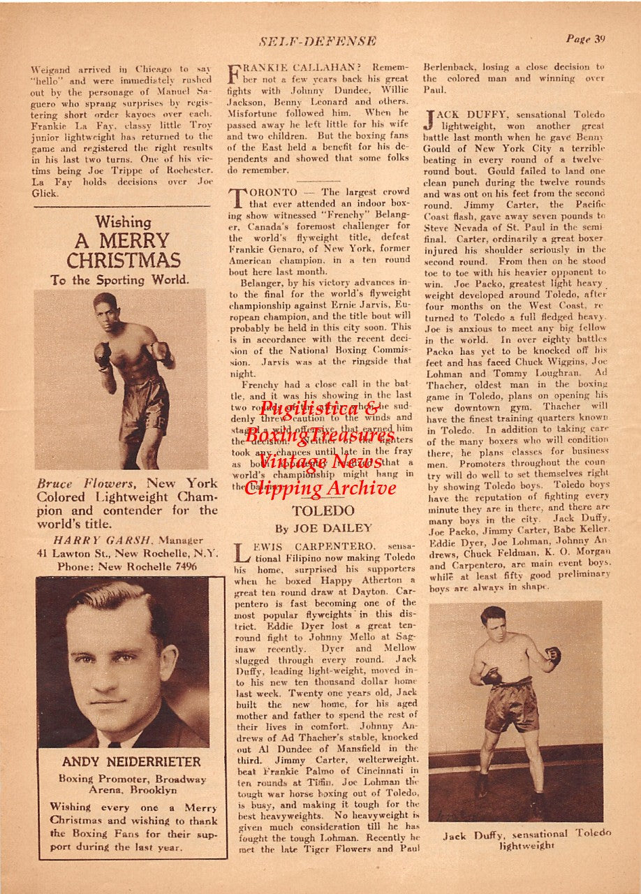 Boxing News Clipping #2139 - Bruce Flowers, Jack Duffy, Andy Neiderrieter, Joey Abrams, Lou Alpern