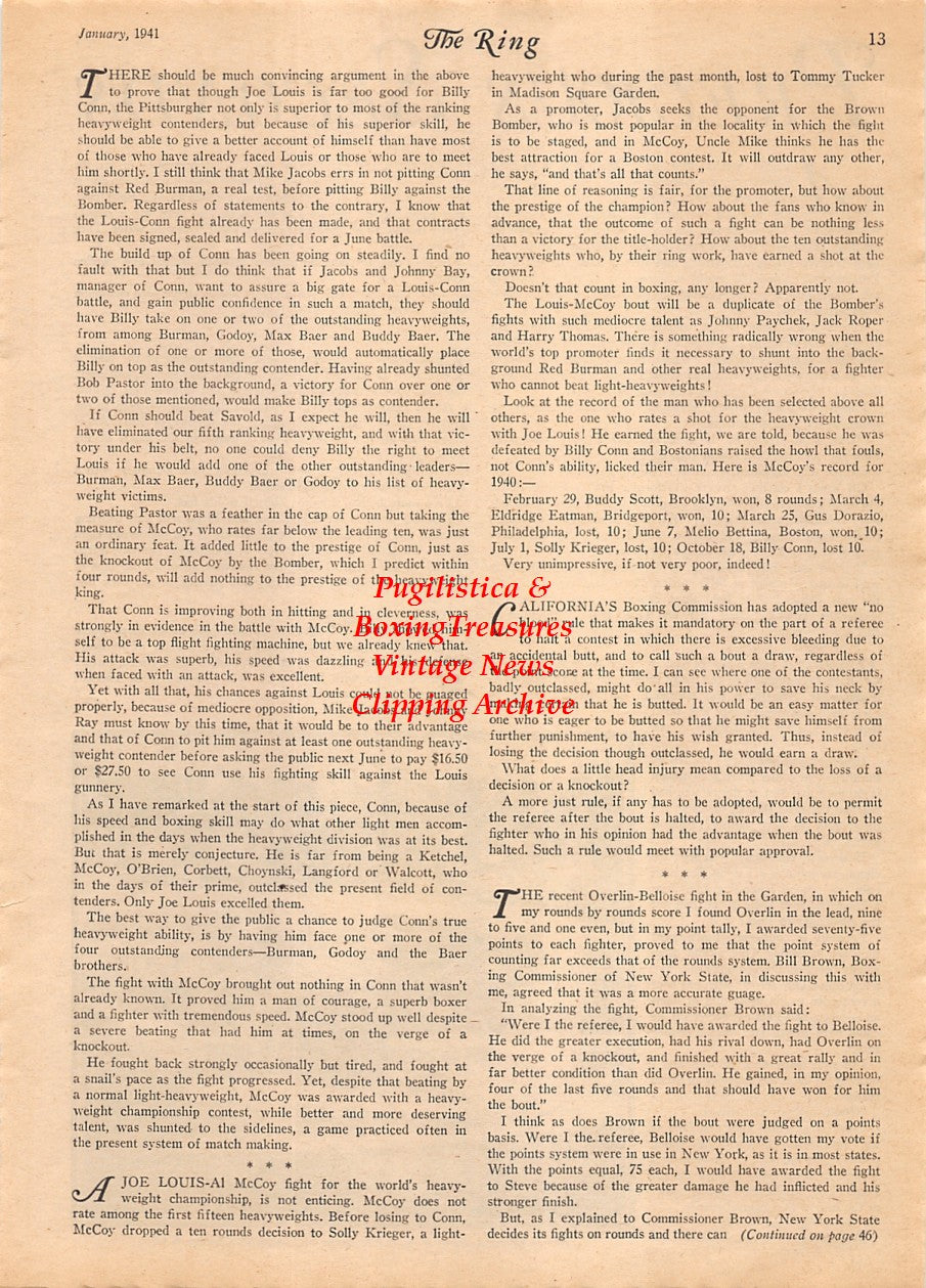Boxing News Clipping #2147 - Benny Leonard vs. Charley White
