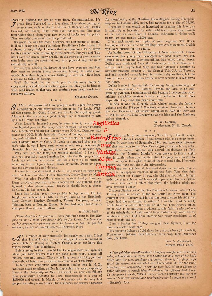 Boxing News Clipping #215 - Joe Rivers vs. Ad Wolgast