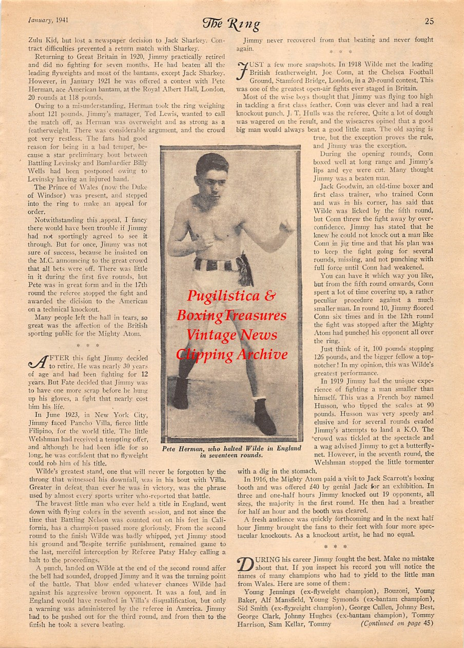 Boxing News Clipping #2152 - Tommy Yarosz, Teddy Yarosz, Billy Banks, Henry Taylor, Len Wadsworth, Pete Herman