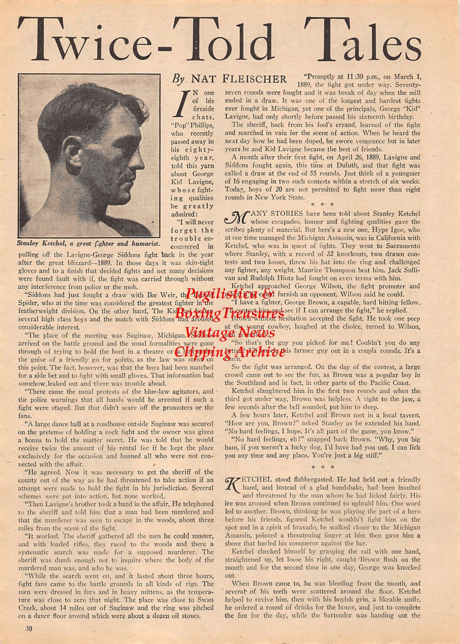 Boxing News Clipping #2154 - Eddie McGoorty, Luther McCarty, Gus Ruhlin, Stanley Ketchel