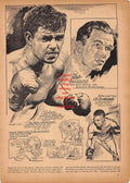 Boxing News Clipping #216 - Mickey Walker and Tony Zale cartoon by Ted Carroll, Joe Agosta, Cliff Anderson, Danny Kapilow