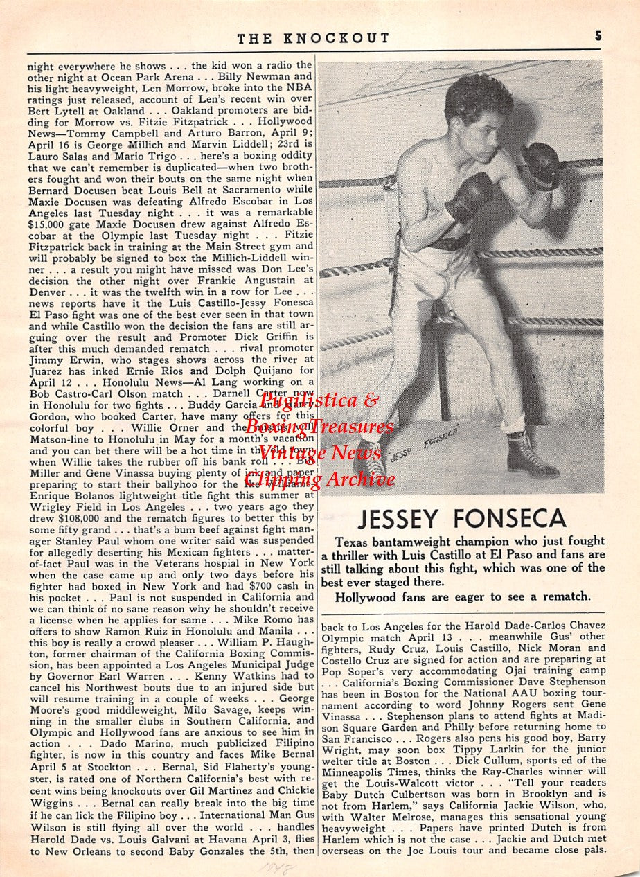 Boxing News Clipping #2160 - Jesus Fonseca, Marvin Liddell