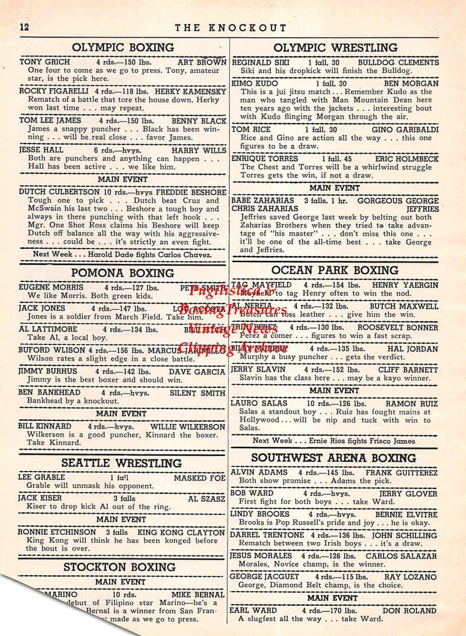 Boxing News Clipping #2162 - Willie Bean