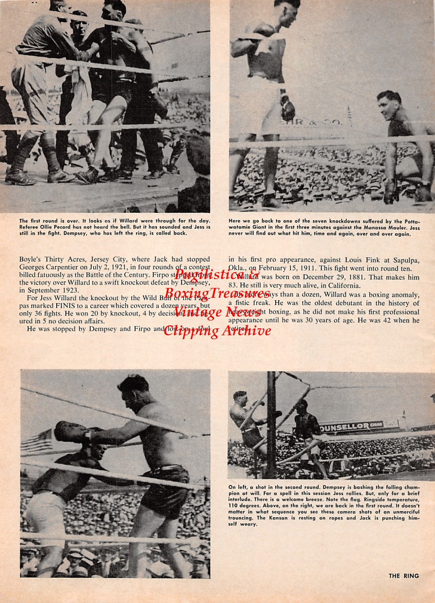 Boxing News Clipping #2168 - Jack Dempsey vs. Jess Willard