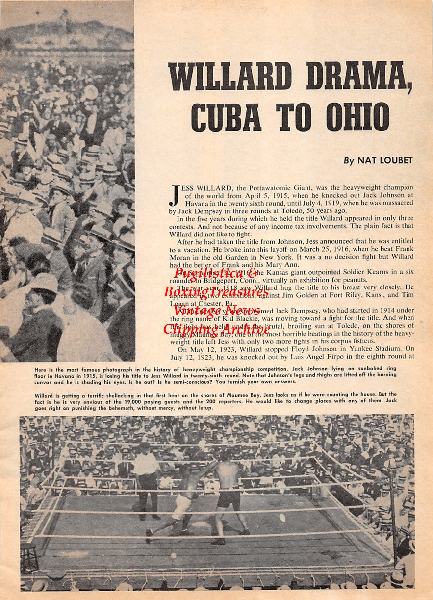 Boxing News Clipping #2168 - Jack Dempsey vs. Jess Willard