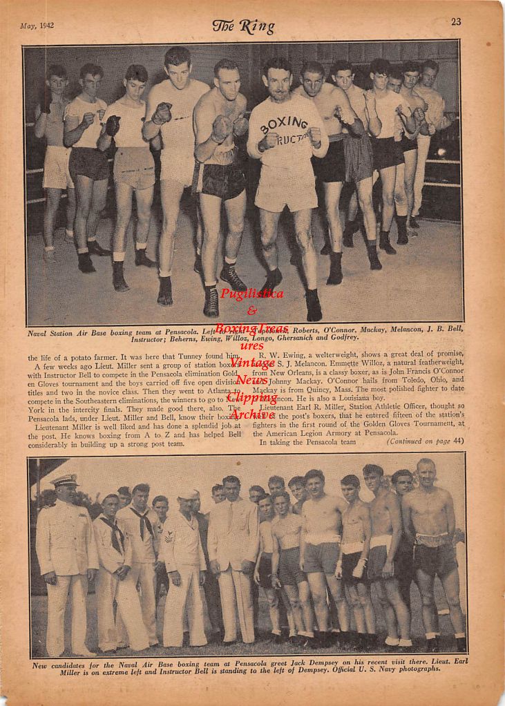 Boxing News Clipping #217 - Military Boxing Teams in Pensacola, Florida