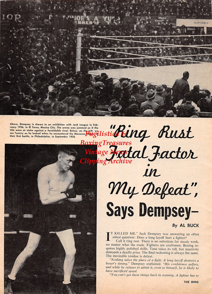 Boxing News Clipping #2170 - Jess Willard, Bob Fitzsimmons, Gene Tunney