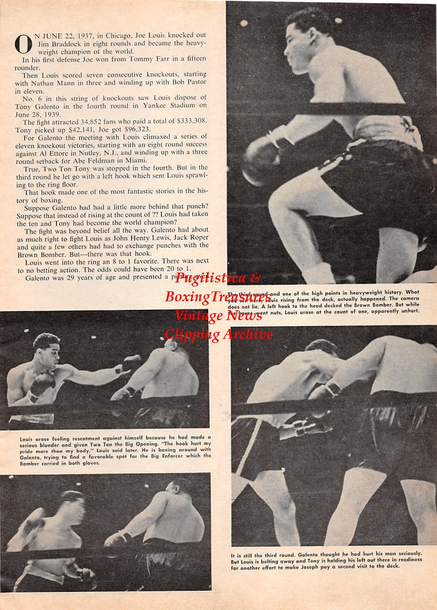 Boxing News Clipping #2175 - Joe Louis vs. Tony Galento