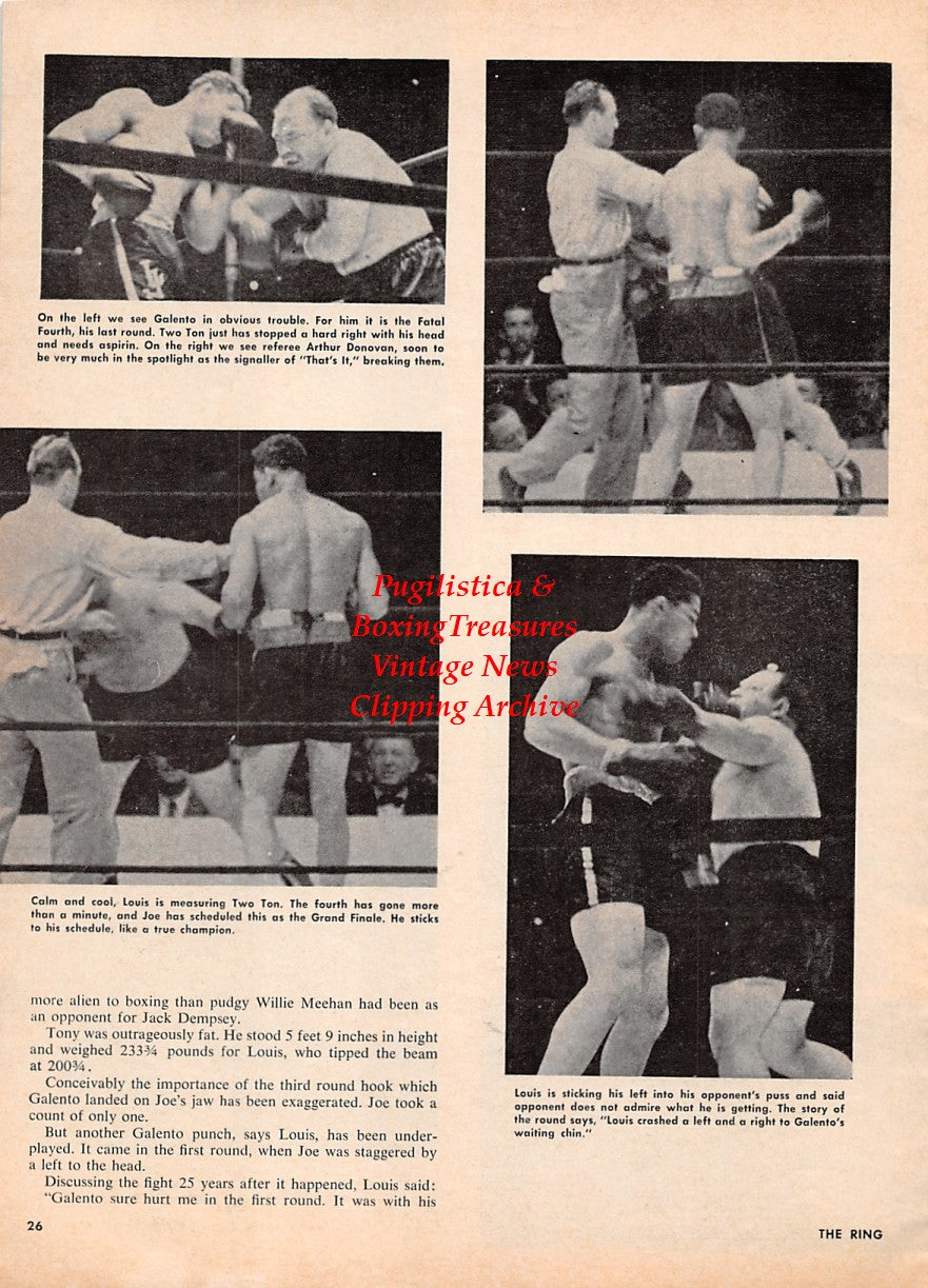 Boxing News Clipping #2175 - Joe Louis vs. Tony Galento