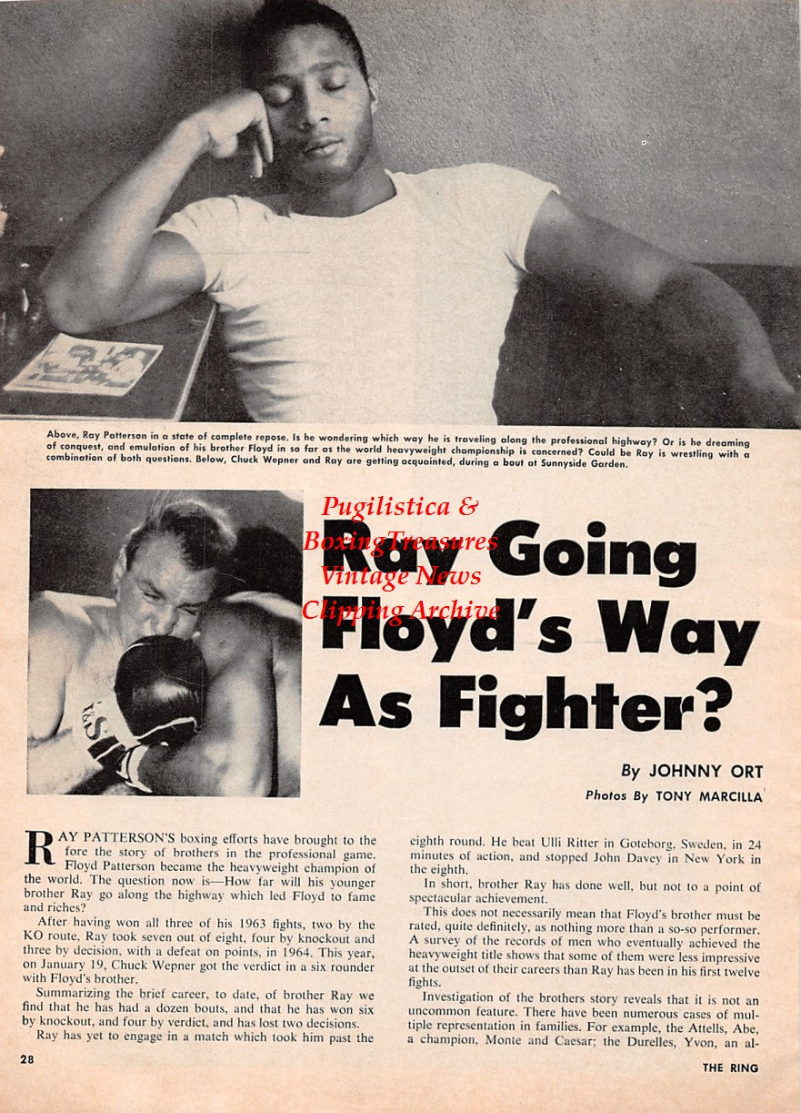 Boxing News Clipping #2176 - Ray Patterson, Chuck Wepner, Joe Louis vs. Tony Galento
