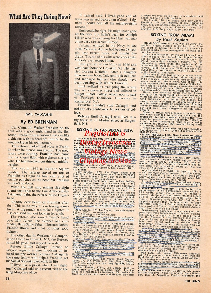 Boxing News Clipping #2186 - Emil Calcagni