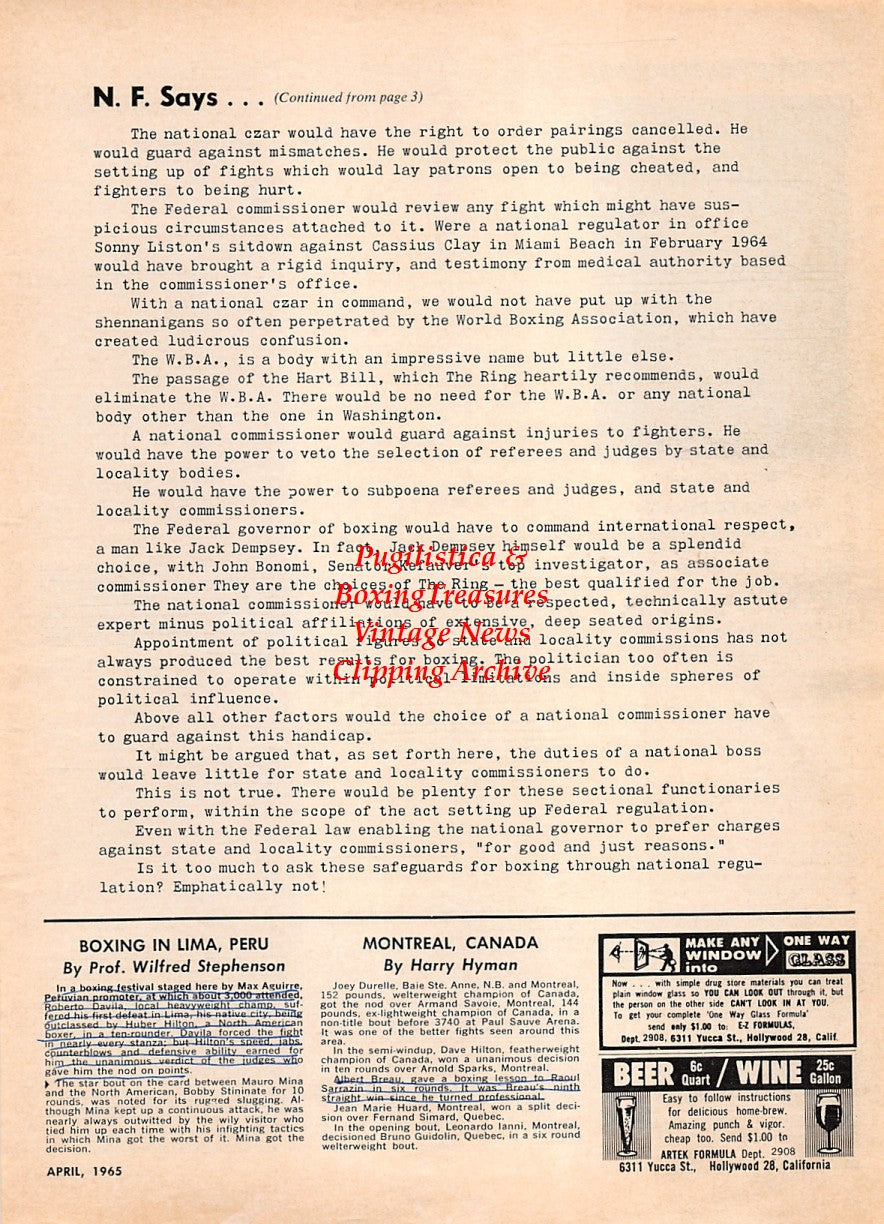 Boxing News Clipping #2186 - Emil Calcagni