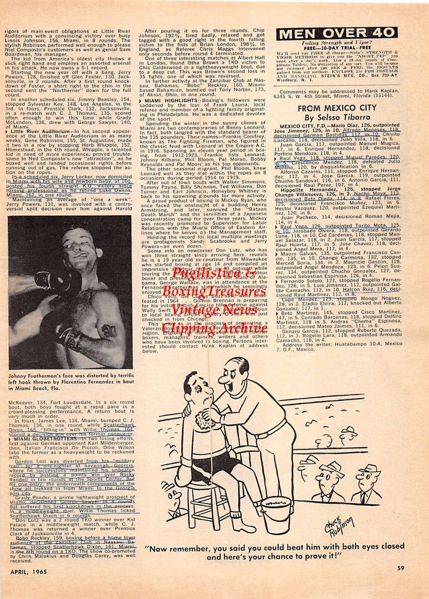 Boxing News Clipping #2187 - Johnny Featherman, Packey O'Gatty, Jack Larkin