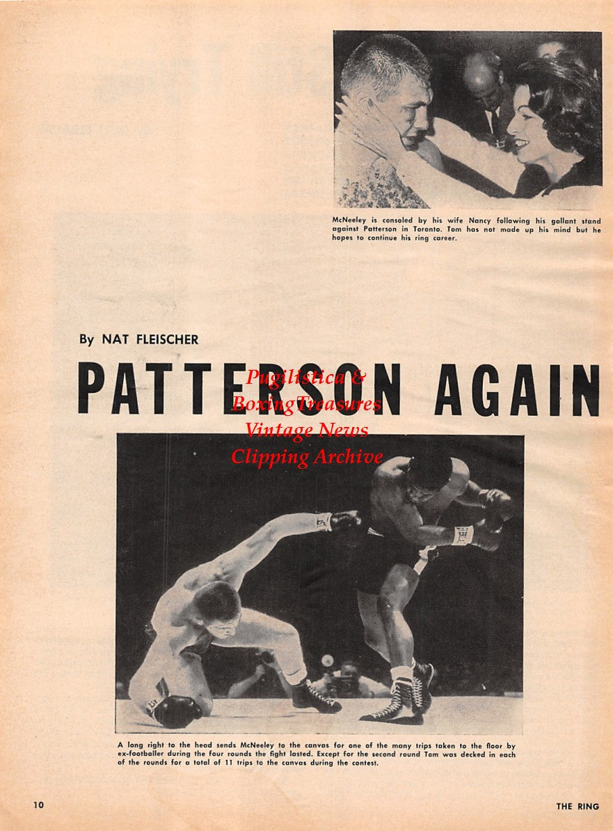 Boxing News Clipping #2193 - Floyd Patterson vs. Tom McNeeley, Sugar Ray Robinson vs. Wilf Greaves