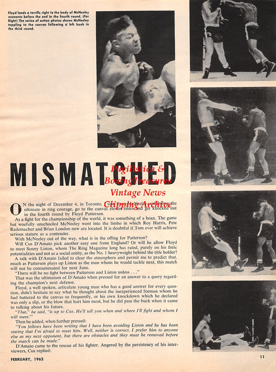 Boxing News Clipping #2194 - Floyd Patterson vs. Tom McNeeley