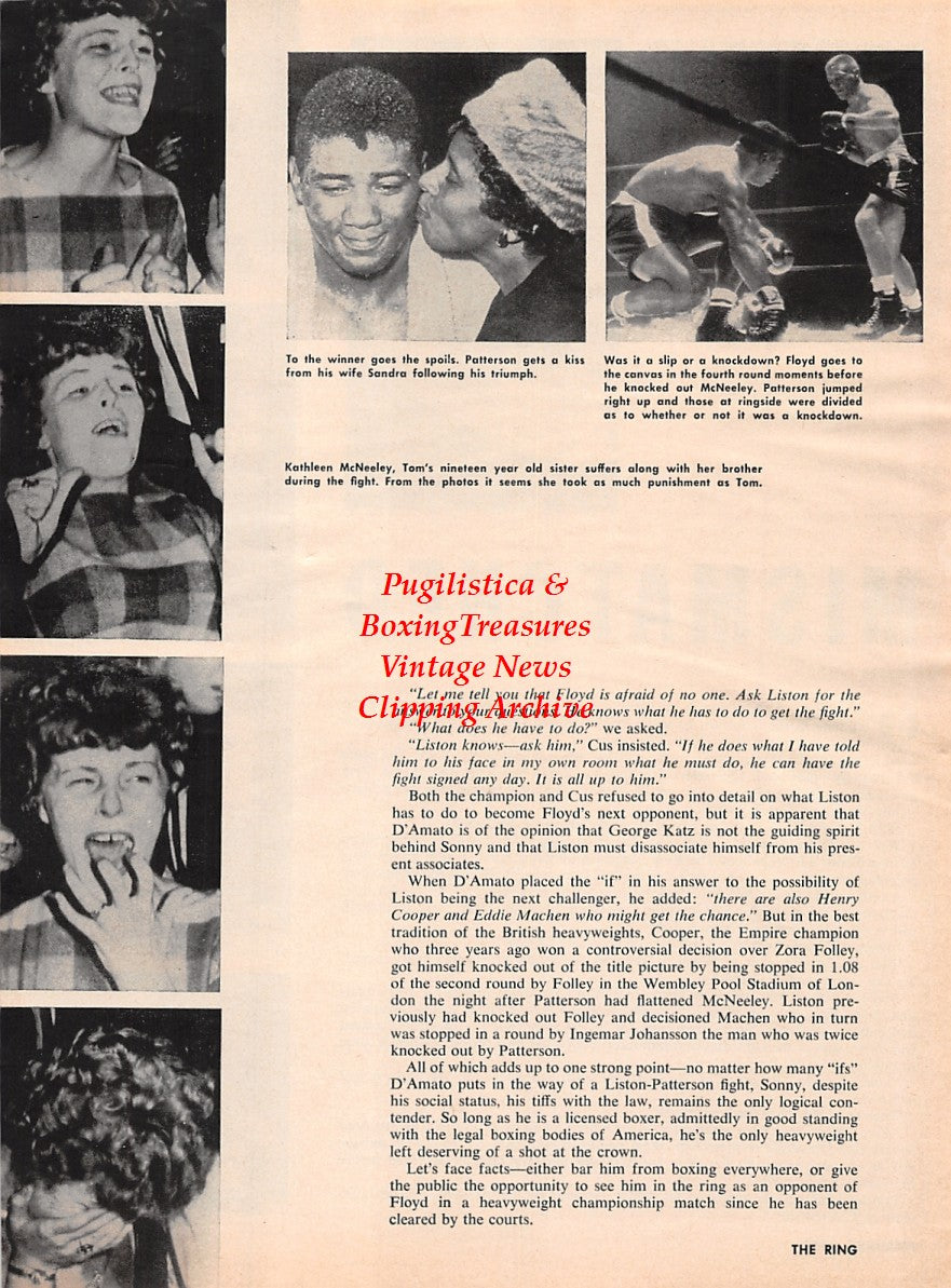 Boxing News Clipping #2194 - Floyd Patterson vs. Tom McNeeley