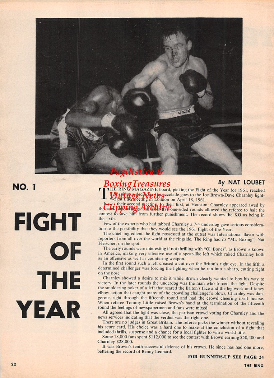 Boxing News Clipping #2198 - Joe Brown vs. Dave Charnley, Davey Moore