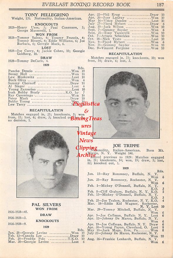 Boxing News Clipping #22 - George Allen Monolian, Morrie Sherman, Pal Silvers, Joe Trippe