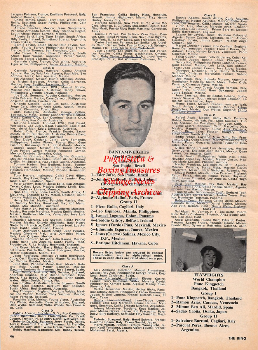 Boxing News Clipping #2201 - Eder Jofre, Pone Kingpetch, Davey Moore