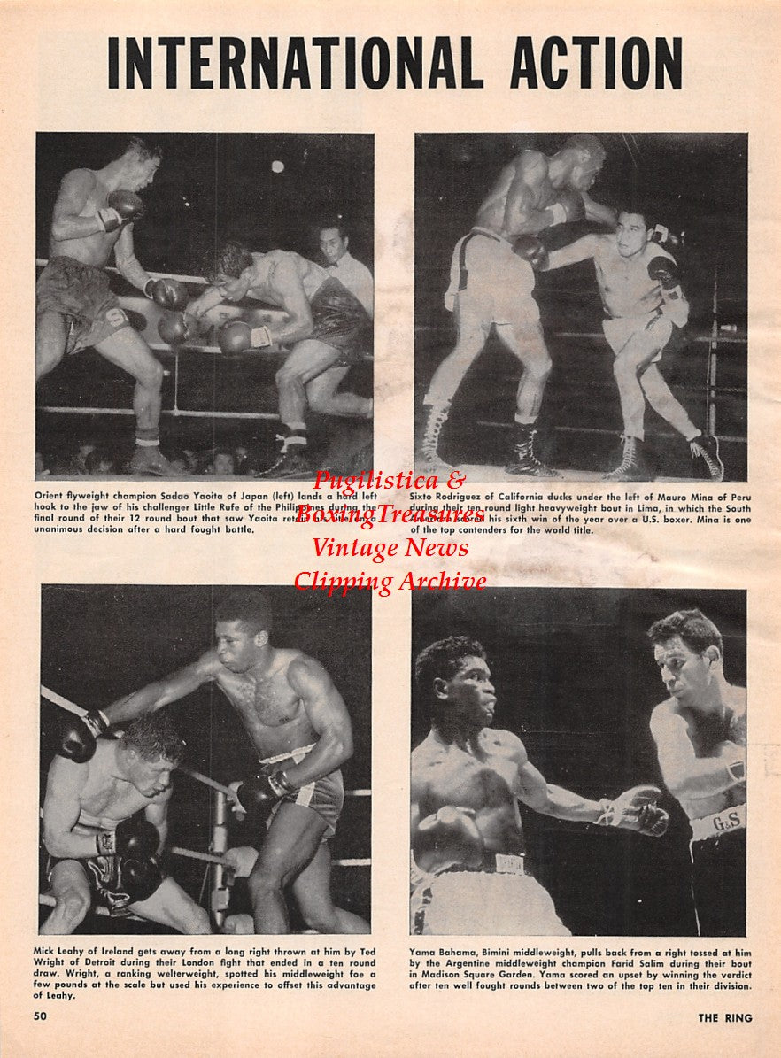 Boxing News Clipping #2203 - Sadao Yaoita vs Little Rufe, Sixto Rodriguez vs Mauro Mina, Mick Leahy vs Ted Wright, Yama Bahama vs Farid Salim, Richard Ford vs Coston Stanford, Jimmy Connors vs Don Jacobs, Gator Richardson vs Gary Hency