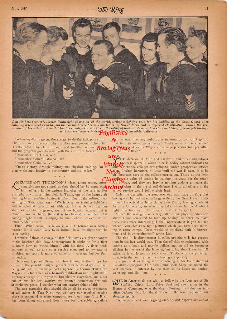 Boxing News Clipping #221 - Jack Burke, Lou Ambers