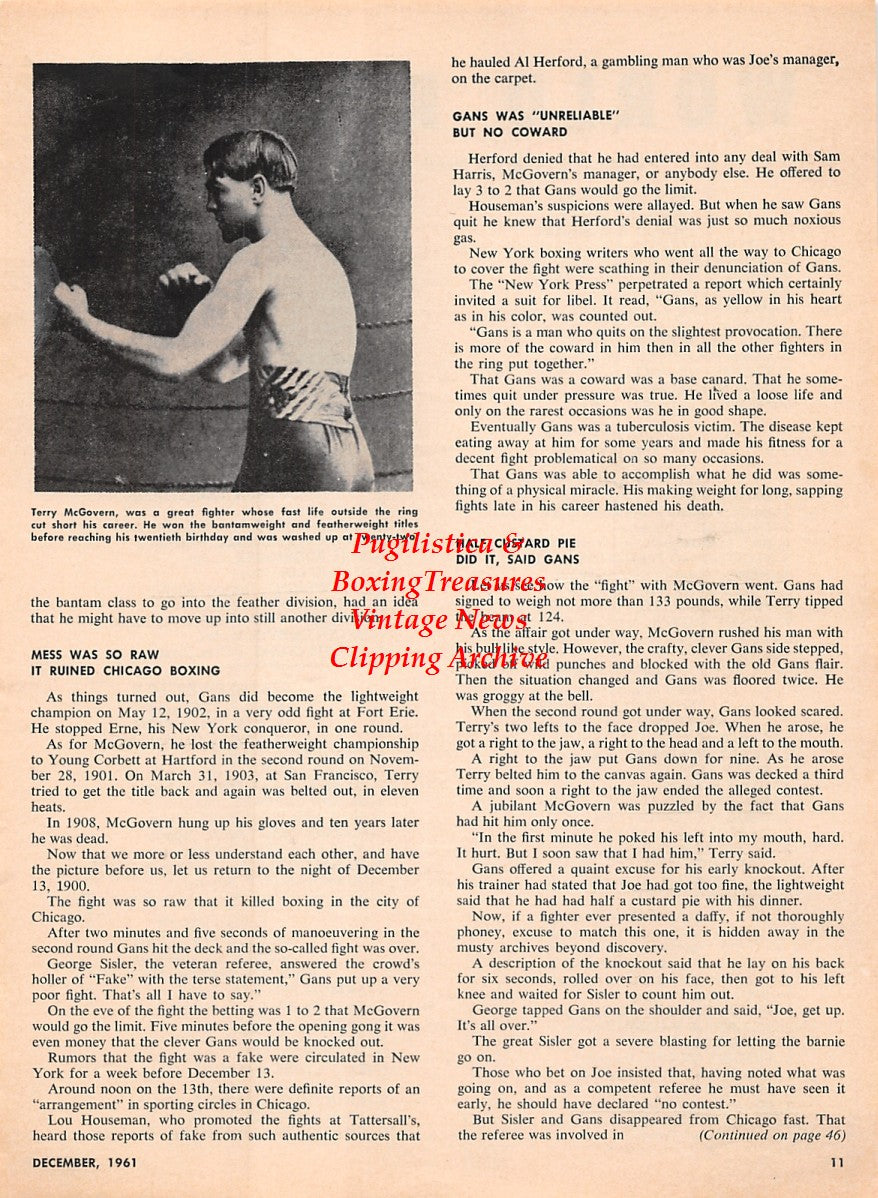 Boxing News Clipping #2212 - Terry McGovern