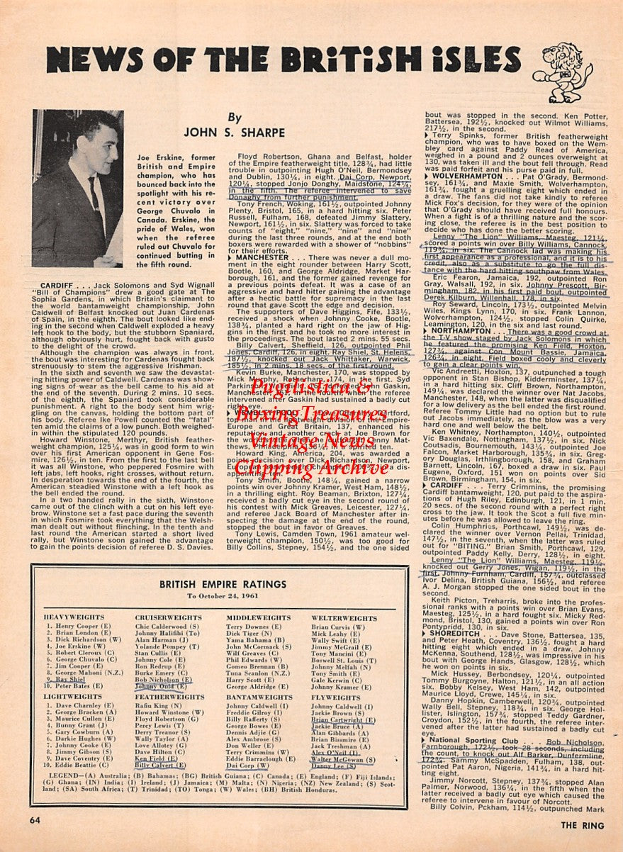 Boxing News Clipping #2225 - Joe Erskine