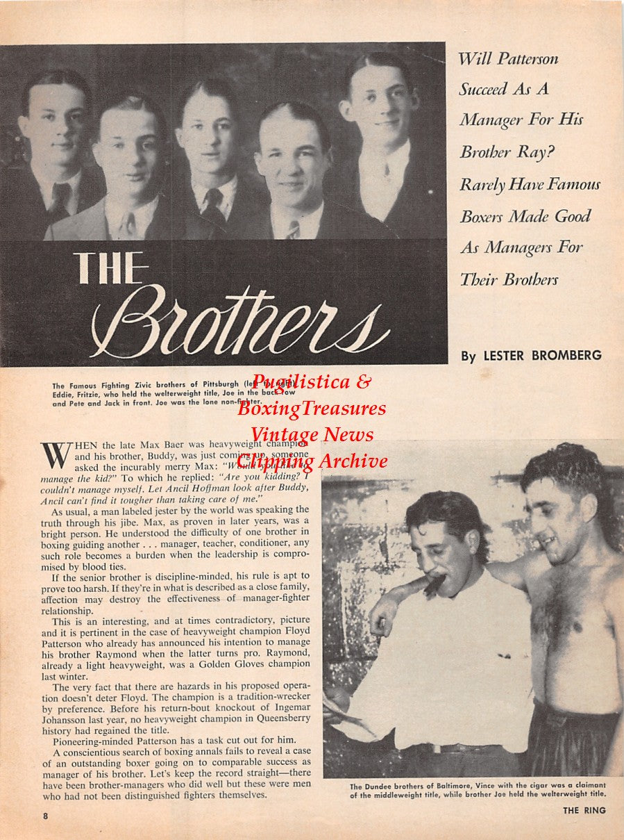 Boxing News Clipping #2227 - The Zivic Brothers, The Dundee Brothers, Eder Jofre vs. Ramon Arias, Dimas Hernandez, Lucio Ignacio Cruz and more