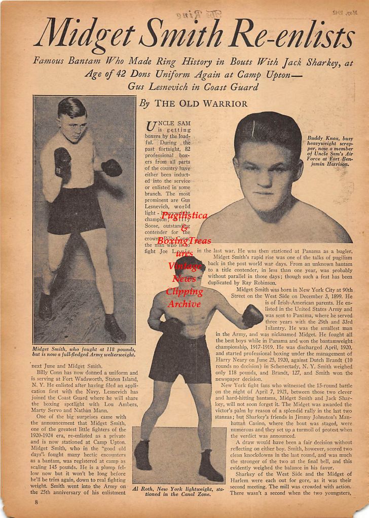 Boxing News Clipping #223 - Bob Pastor vs. Lem Franklin, Midget Smith, Al Roth, Buddy Knox