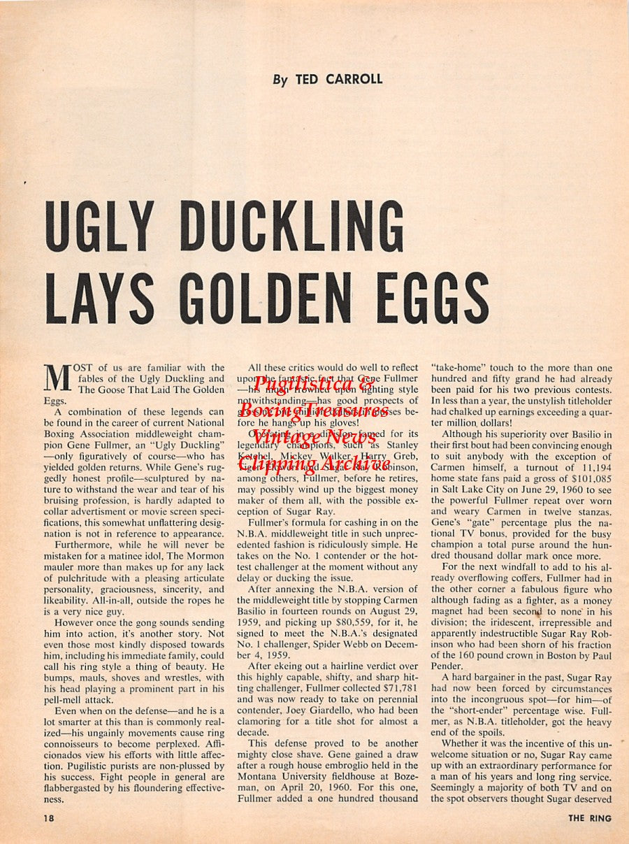 Boxing News Clipping #2231 - Ezzard Charles vs. Sam Baroudi