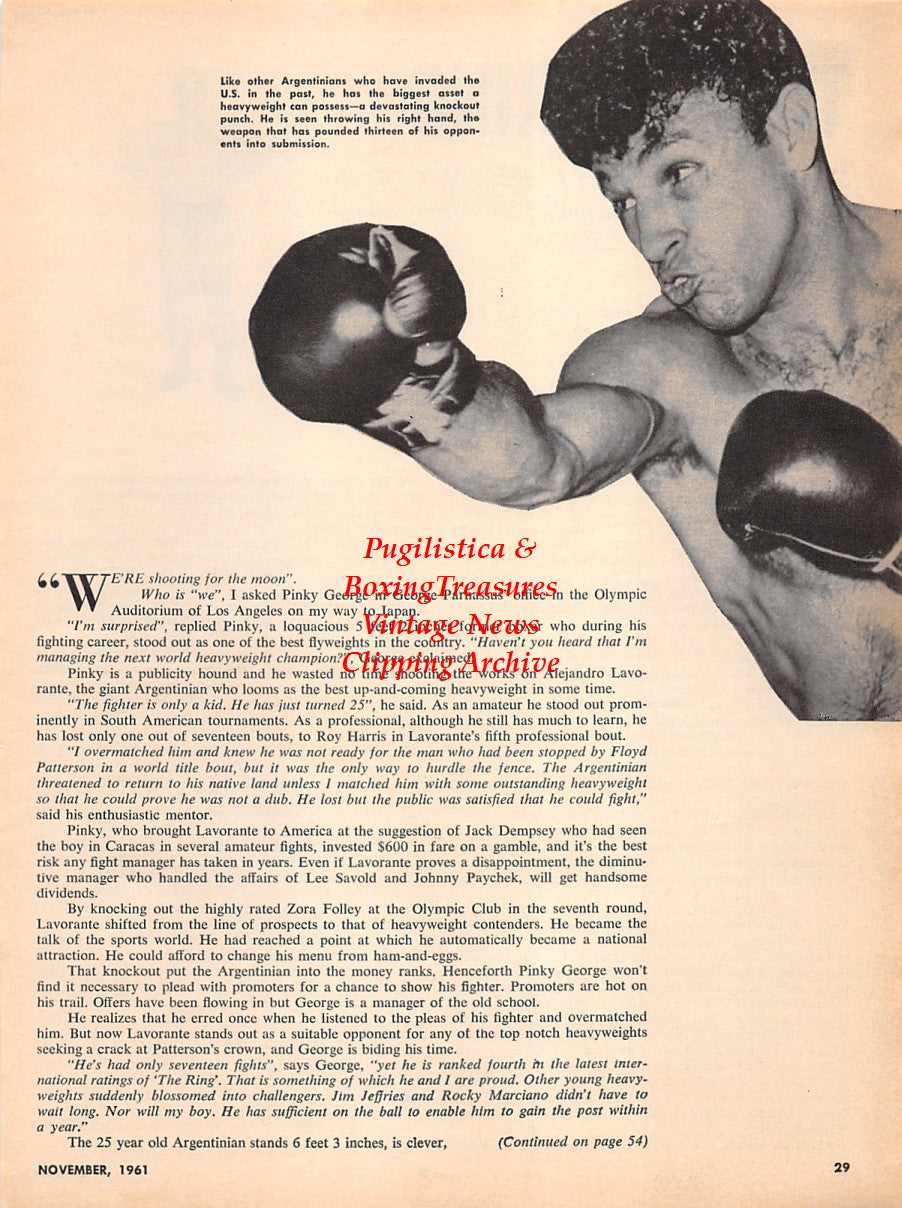 Boxing News Clipping #2236 - Alejandro Lavorante, Tony Marino