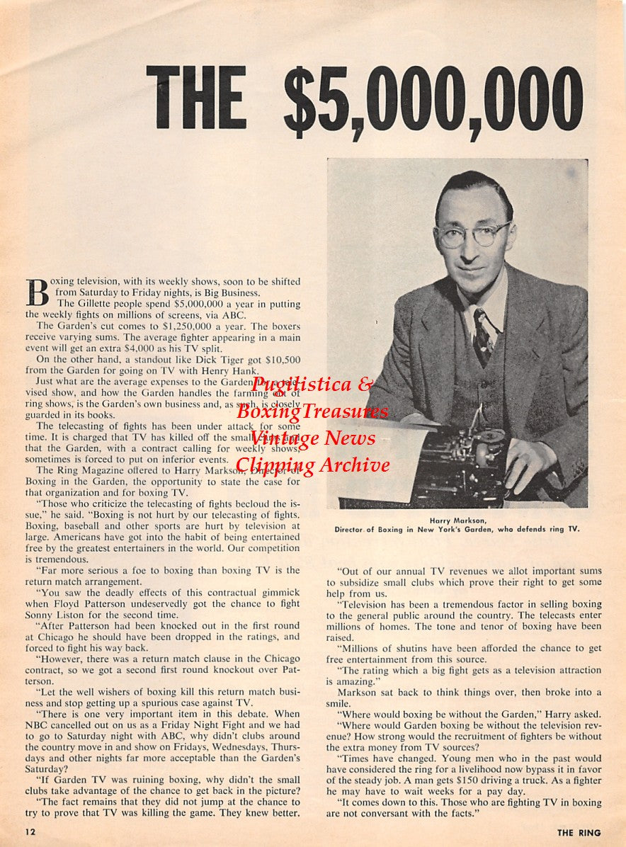 Boxing News Clipping #2248 - Eddie Peirce, Harry Markson