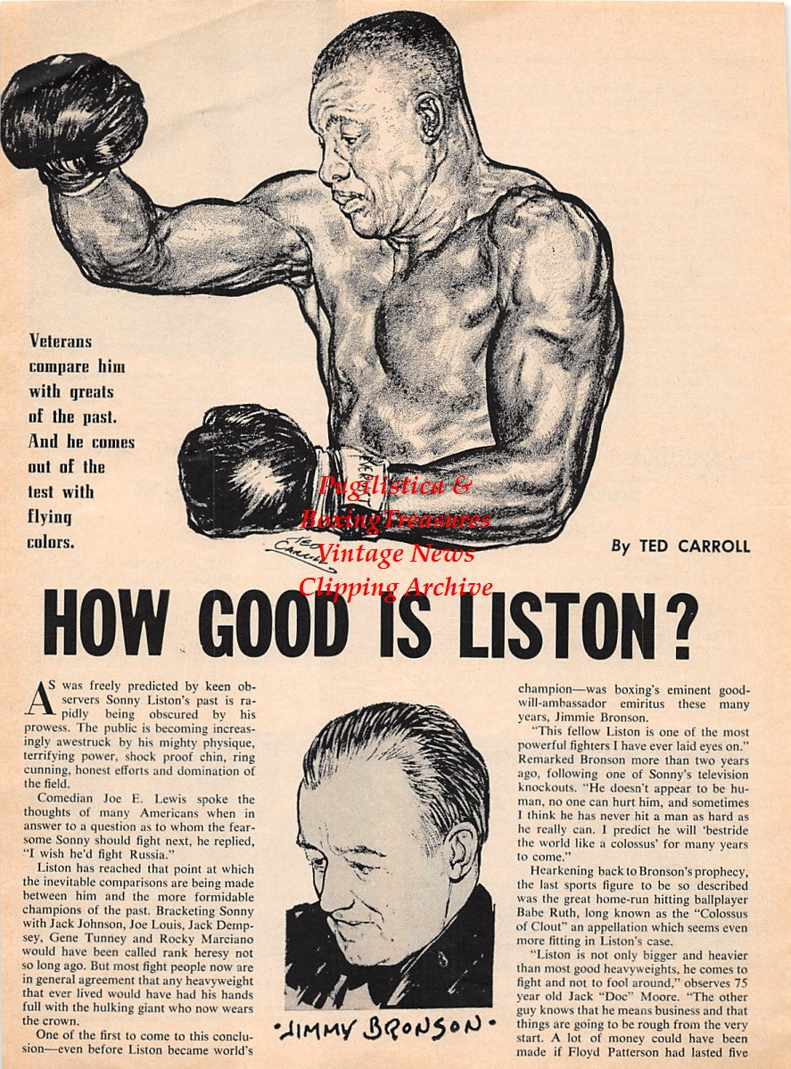 Boxing News Clipping #2250 - Eder Jofre vs. Leo Espinosa, Johnny Caldwell, Joe Medel, Sonny Liston, Jimmy Bronson