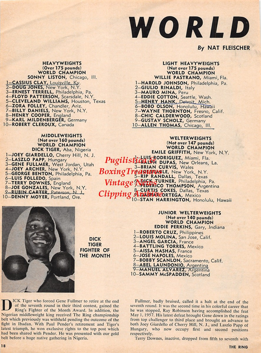 Boxing News Clipping #2251 - Dick Tiger, Charley Goldman, Charley Rose