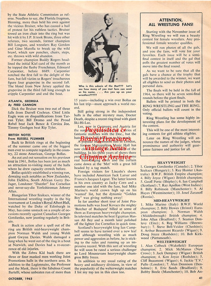 Boxing News Clipping #2258 - Emile Griffith, Johnny Rinaldi, Sol Abrams