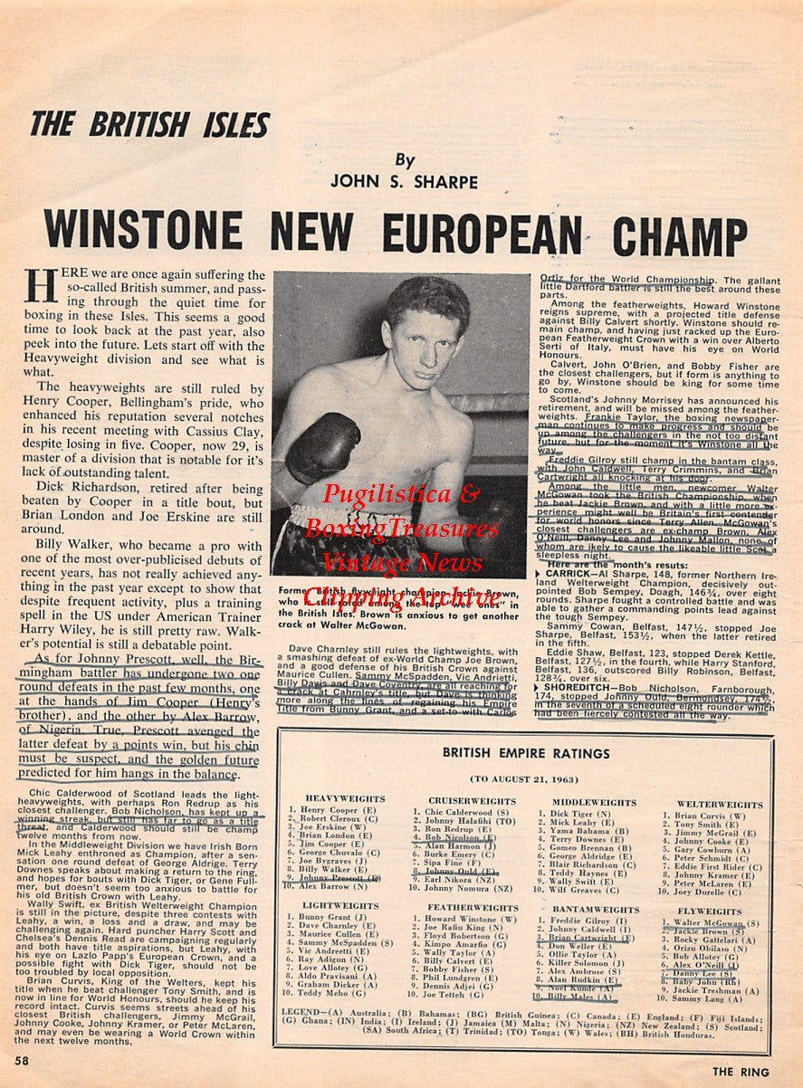 Boxing News Clipping #2262 - Kyoko Shimada, Kimio Echizen, Jackie Brown