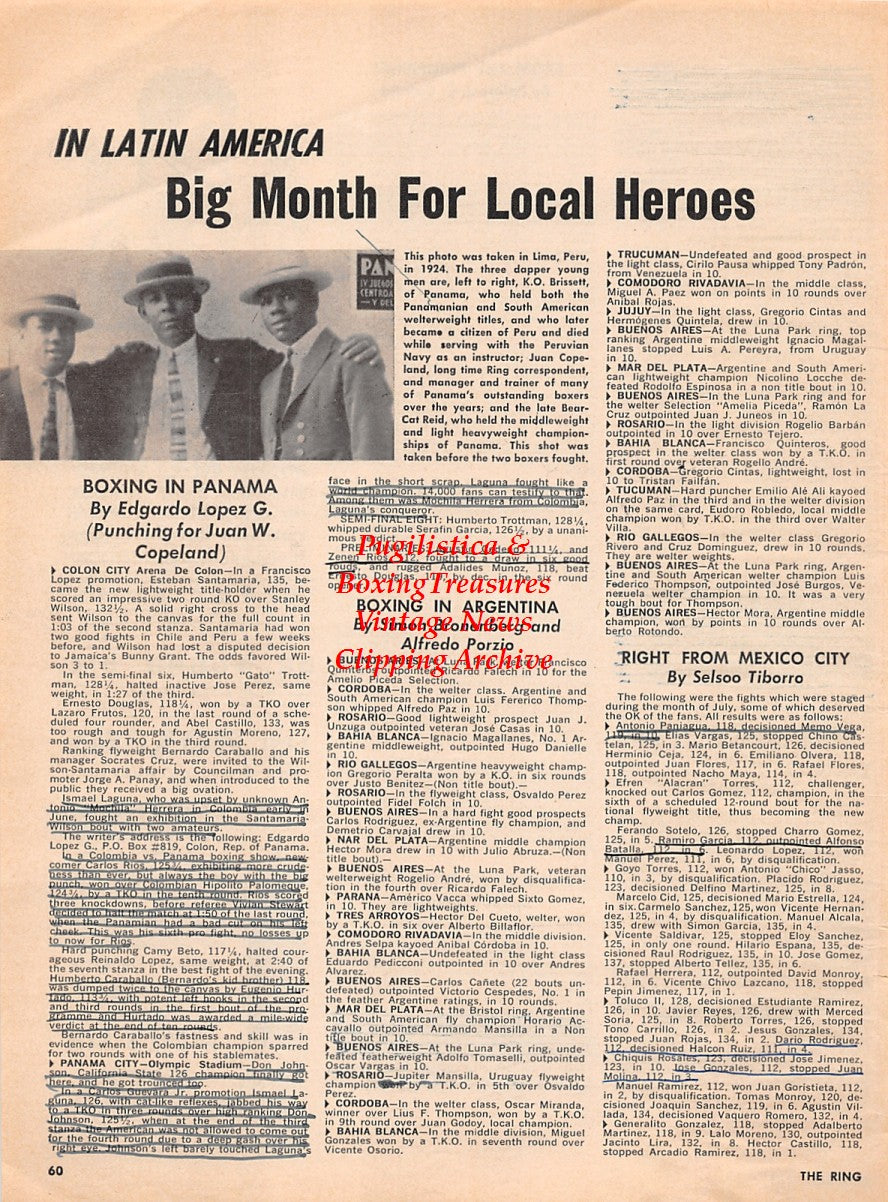 Boxing News Clipping #2263 - K.O. Brissett, Juan Copeland, Bearcat Reid, Hen Pearce