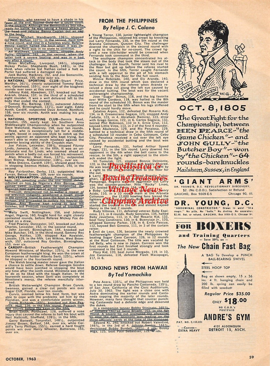 Boxing News Clipping #2263 - K.O. Brissett, Juan Copeland, Bearcat Reid, Hen Pearce