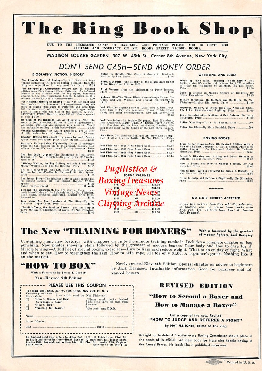 Boxing News Clipping #2265 - Sonny Liston vs. Floyd Patterson