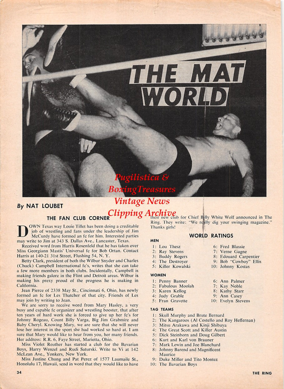 Boxing News Clipping #2278 - Ad Wolgast vs. Mexican Joe Rivers, Mike McTigue vs. Young Stribling, Harry Ertle, Jack Welch