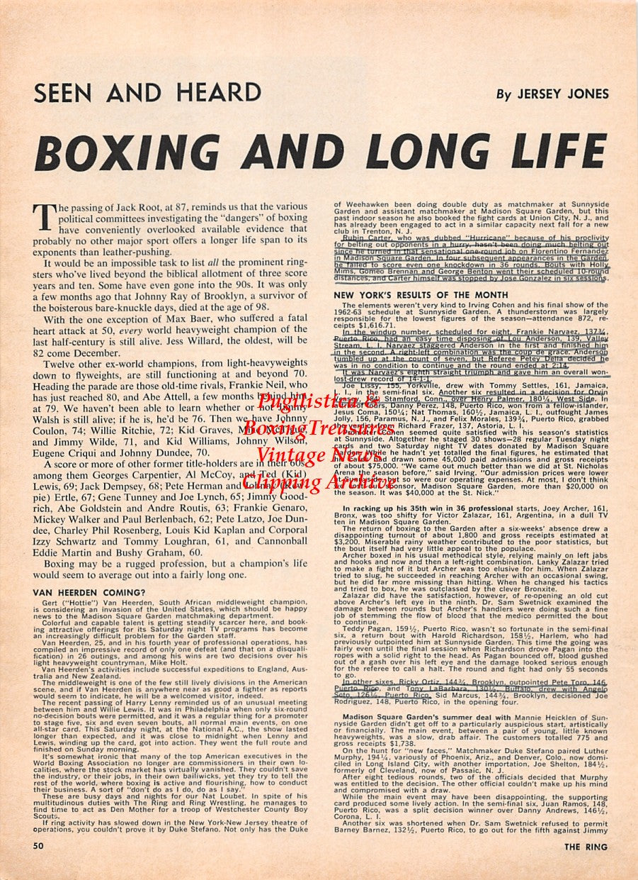 Boxing News Clipping #2281 - Laszlo Papp vs. Randy Sandy