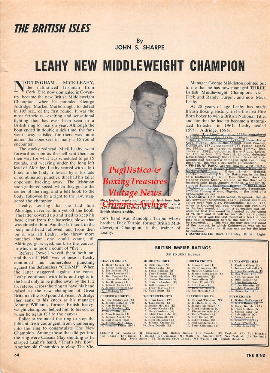 Boxing News Clipping #2287 - Mick Leahy, Spartan Sporting Goods