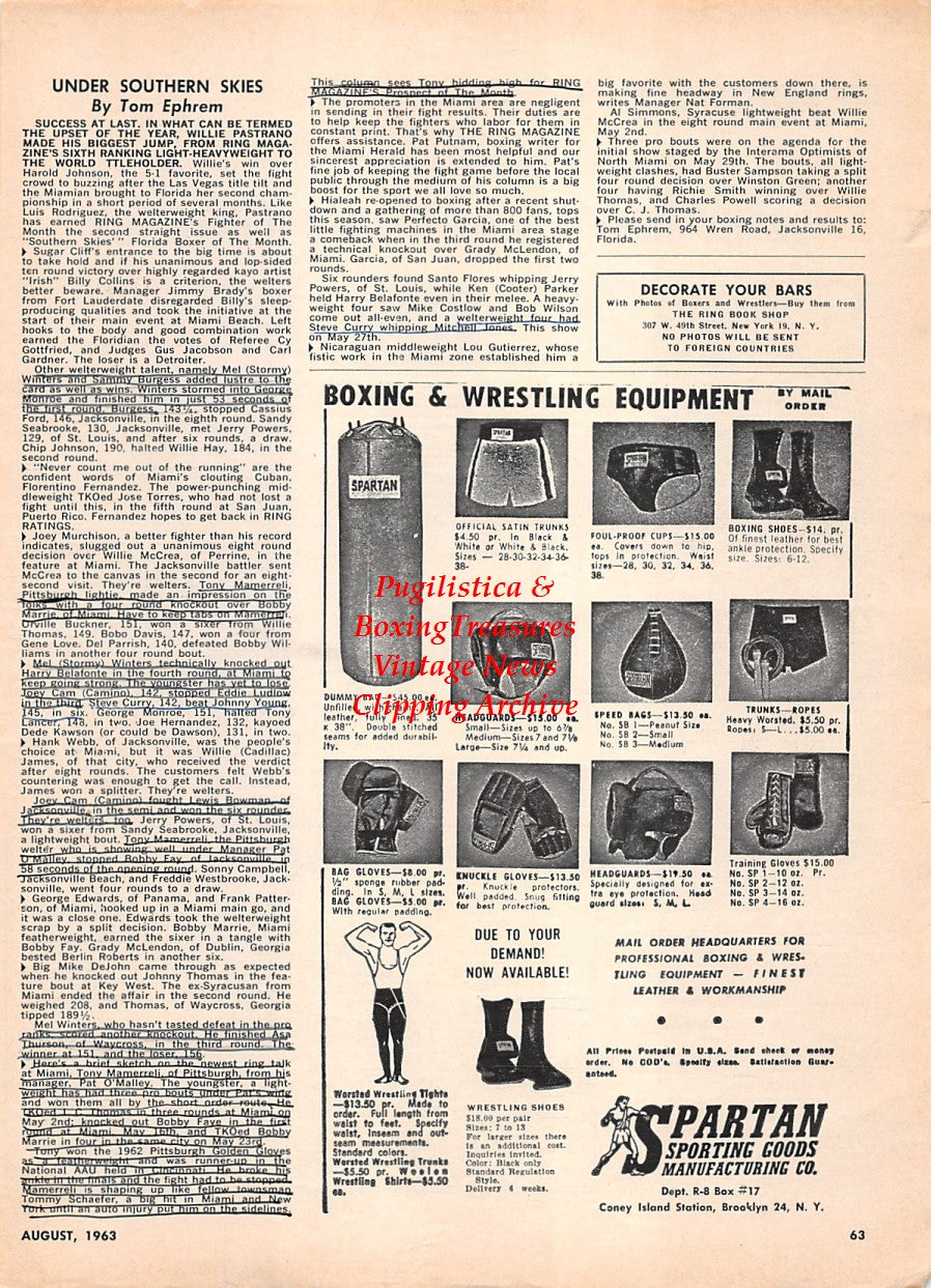 Boxing News Clipping #2287 - Mick Leahy, Spartan Sporting Goods