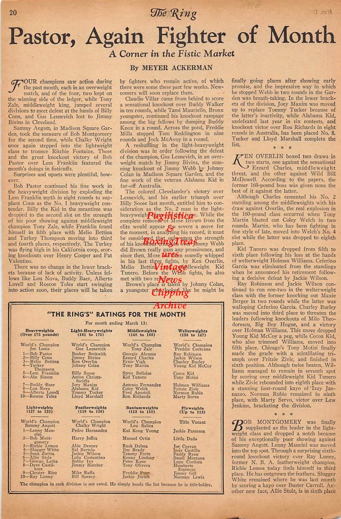 Boxing News Clipping #229 - Carlos Malacara, Jake LaMotta